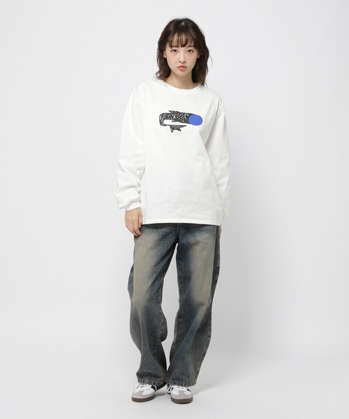 ALAND(エーランド)の「【UNISEX】ALAND/FISH TEE/長袖T/2993979(Tシャツ/カットソー・レディース・ブルー/ホワイト・MEDIUM/LARGE)」の4枚目の写真