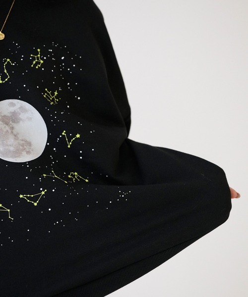 sandlessmoon（サンドレスムーン）の「moon star スウェット（スウェット・レディース・チャコール/ブラック・FREE）」の7枚目の写真