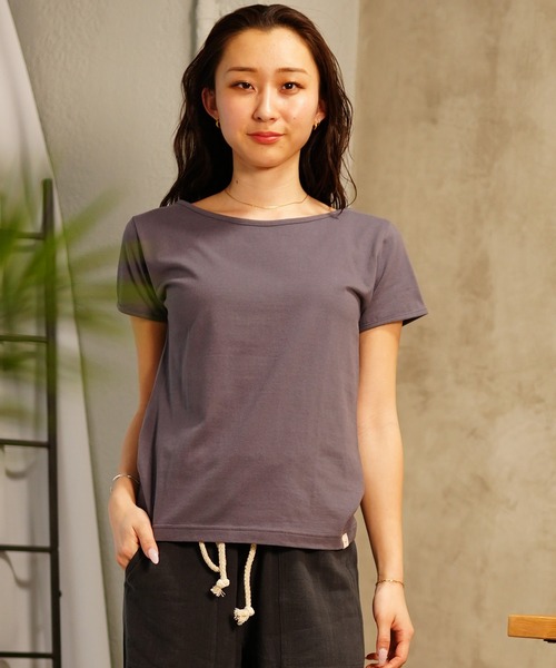 ムラサキスポーツ(ムラサキスポーツ)の「RIKKA FEMME/リッカファム ボートネックT RF24SS22(Tシャツ/カットソー・レディース・チャコールグレー/ホワイト・M/L/S/M)」の10枚目の写真