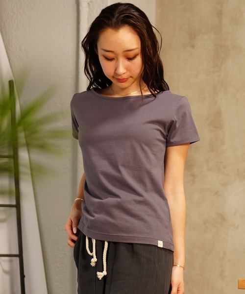 ムラサキスポーツ(ムラサキスポーツ)の「RIKKA FEMME/リッカファム ボートネックT RF24SS22(Tシャツ/カットソー・レディース・チャコールグレー/ホワイト・M/L/S/M)」の11枚目の写真