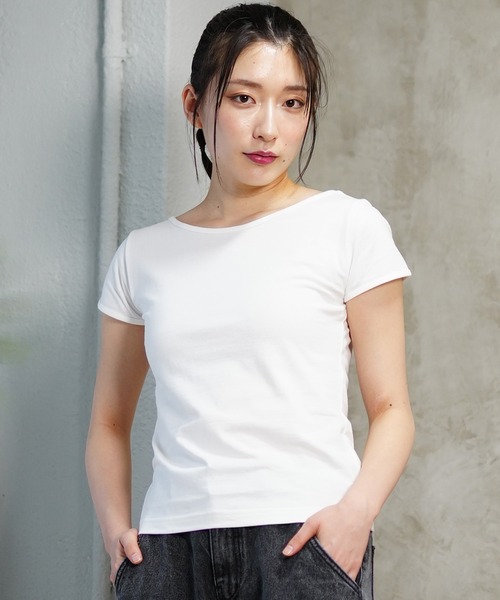 ムラサキスポーツ(ムラサキスポーツ)の「RIKKA FEMME/リッカファム ボートネックT RF24SS22(Tシャツ/カットソー・レディース・チャコールグレー/ホワイト・M/L/S/M)」の18枚目の写真