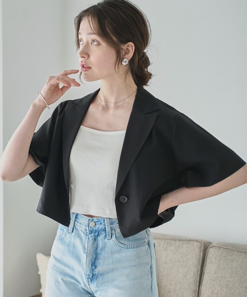 WEGO(ウィゴー)の「WEGO/リネンライクショートシャツジャケット(シャツ/ブラウス・レディース・ブラック/ナチュラル・FREE)」の15枚目の写真