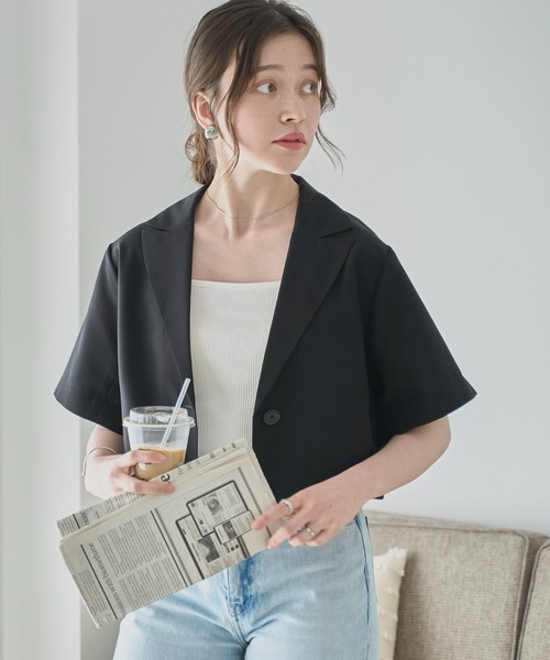 WEGO(ウィゴー)の「WEGO/リネンライクショートシャツジャケット(シャツ/ブラウス・レディース・ブラック/ナチュラル・FREE)」の16枚目の写真