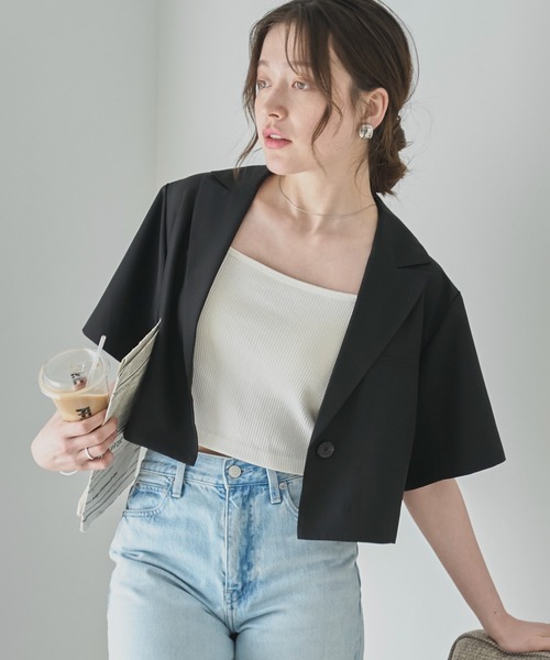 WEGO(ウィゴー)の「WEGO/リネンライクショートシャツジャケット(シャツ/ブラウス・レディース・ブラック/ナチュラル・FREE)」の17枚目の写真