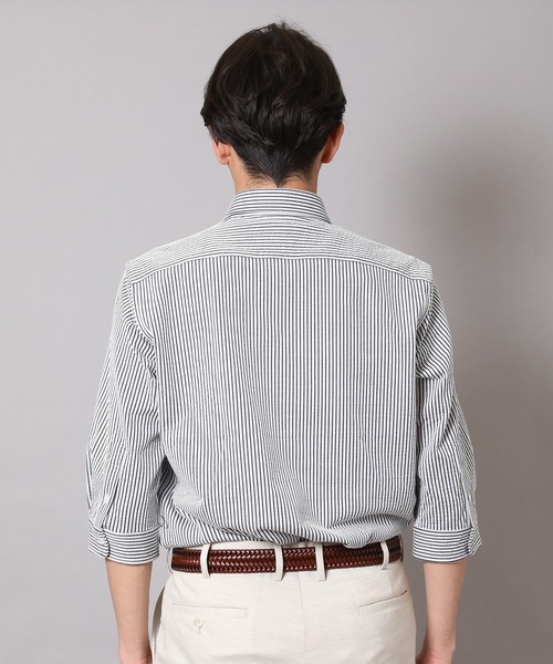 CROWDED CLOSET（クラウデッドクローゼット）の「【HIGH COOL/ハイクール】七分袖シャツ（シャツ/ブラウス・メンズ・ホワイト/ブルー系その他/ネイビー・01/02/03/04）」の11枚目の写真