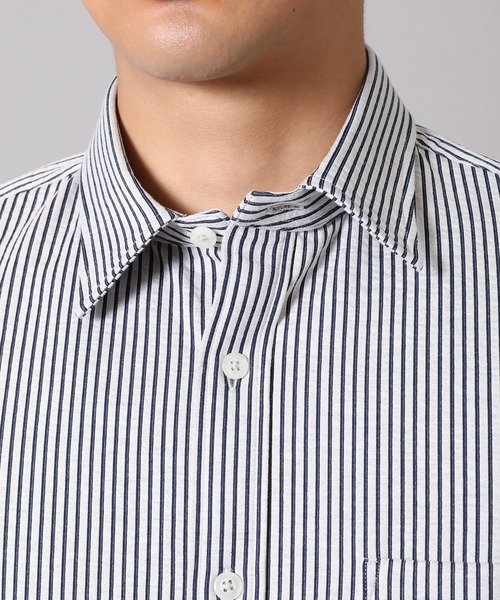 CROWDED CLOSET（クラウデッドクローゼット）の「【HIGH COOL/ハイクール】七分袖シャツ（シャツ/ブラウス・メンズ・ホワイト/ブルー系その他/ネイビー・01/02/03/04）」の12枚目の写真