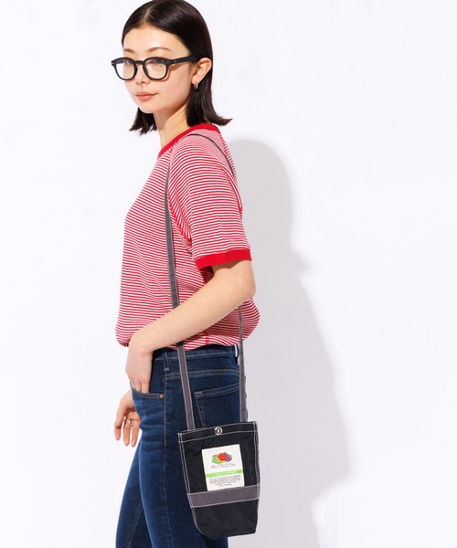 FRUIT OF THE LOOM(フルーツオブザルーム)の「【FRUIT OF THE LOOM】ナイロントートバッグ S / レトロ(ショルダーバッグ・レディース・ブルー/アイボリー/チャコールグレー/ブラック・フリー)」の1枚目の写真