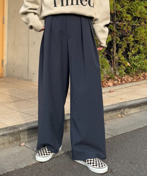 CIAOPANIC TYPY（チャオパニックティピー）の「【UNISEX】タックボリュームワイドスラックス/アソート素材/13色展開（スラックス・メンズ・ベージュ/ネイビー/グレー/ブラック/ブラウン系その他/ブラウン/ブルー/ブラウン系その他2/ブラック系その他/ベージュ系その他/カーキ/ブルー系その他/ベージュ系その他2・MEDIUM/LARGE）」の19枚目の写真