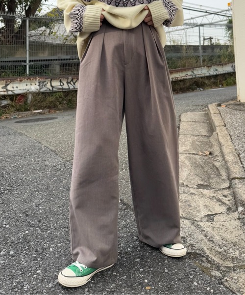 CIAOPANIC TYPY ユニ タックボリュームワイドスラックス CIAOPANIC TYPY スラックス 「UNISEX」タックボリュームワイド