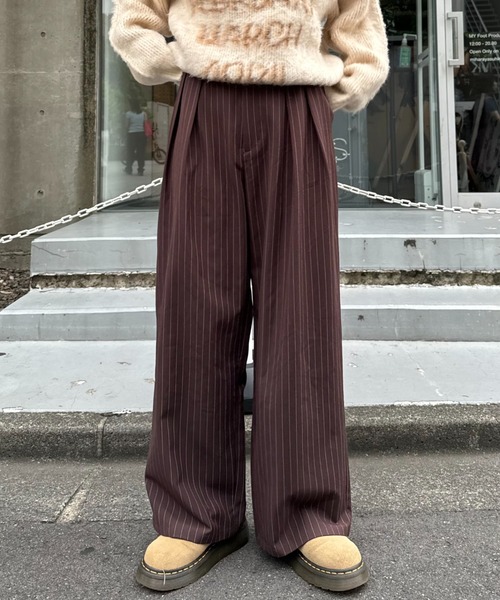 CIAOPANIC TYPY（チャオパニックティピー）の「【UNISEX】タックボリュームワイドスラックス/アソート素材/13色展開（スラックス・メンズ・ベージュ/ネイビー/グレー/ブラック/ブラウン系その他/ブラウン/ブルー/ブラウン系その他2/ブラック系その他/ベージュ系その他/カーキ/ブルー系その他/ベージュ系その他2・MEDIUM/LARGE）」の22枚目の写真