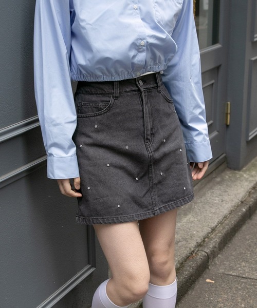 3.3 Field Trip （3.3フィールドトリップ）の「3.3 Field Trip／ビジューデニムスカート 2994321（デニムスカート・レディース・ブラック/ブルー・FREE）」の8枚目の写真