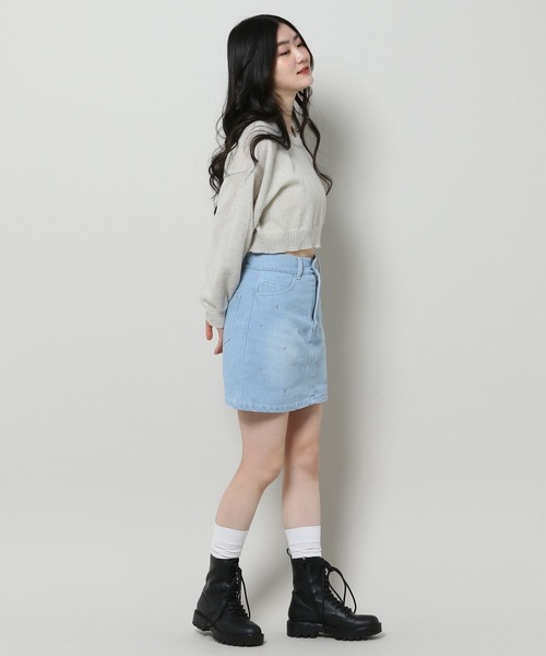 3.3 Field Trip （3.3フィールドトリップ）の「3.3 Field Trip／ビジューデニムスカート 2994321（デニムスカート・レディース・ブラック/ブルー・FREE）」の9枚目の写真