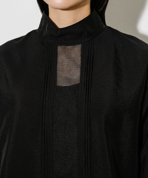 KBF(ケイビーエフ)の「ハイネックメッシュラインブラウス(シャツ/ブラウス・レディース・アイボリー/グリーン/ブラック・ONE)」の16枚目の写真