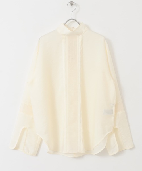 KBF(ケイビーエフ)の「ハイネックメッシュラインブラウス(シャツ/ブラウス・レディース・アイボリー/グリーン/ブラック・ONE)」の10枚目の写真