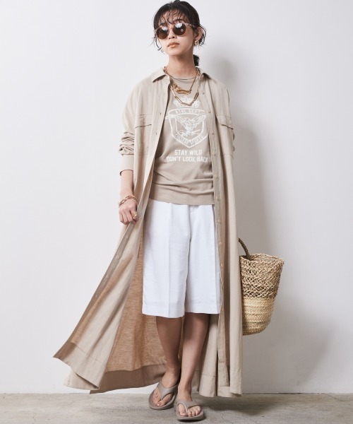 CHIC STYLE（シックスタイル）の「＜大きいサイズ＞麻混ハーフ