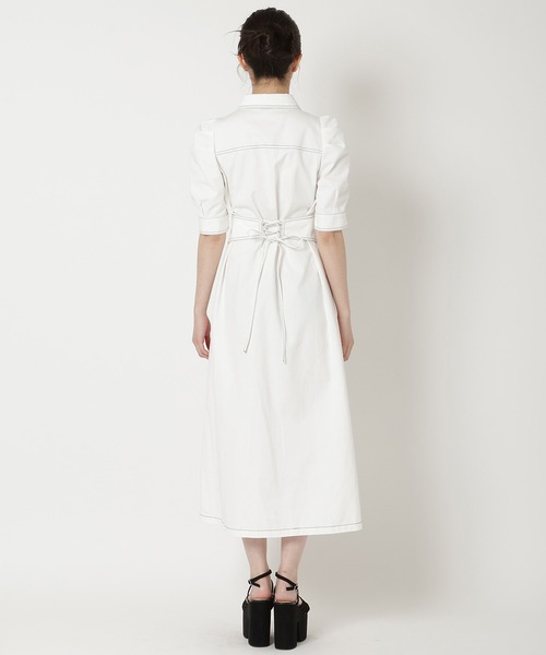 REDYAZEL（レディアゼル）の「デニムポケットパワショルロングワンピース（ワンピース・レディース・ネイビー/ブルー/オフホワイト・FREE）」の10枚目の写真