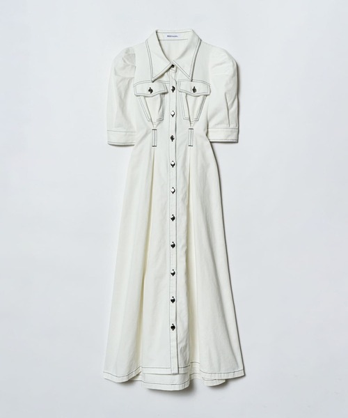 REDYAZEL（レディアゼル）の「デニムポケットパワショルロングワンピース（ワンピース・レディース・ネイビー/ブルー/オフホワイト・FREE）」の15枚目の写真