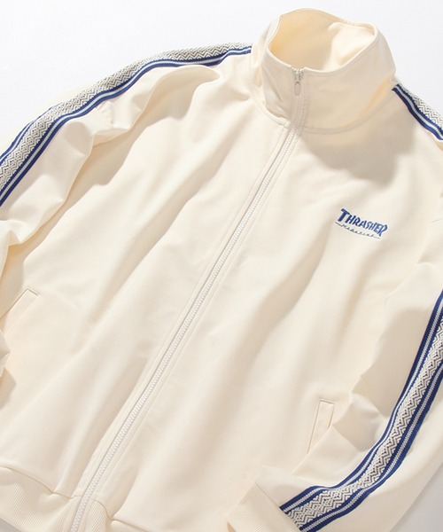 THRASHER（スラッシャー）の「【THRASHER/スラッシャー】ワンポイント ライントラックブルゾン（セットアップ対応）（ブルゾン・メンズ・グリーン/オフホワイト/ブラック/ベージュ・XL/M/L）」の6枚目の写真