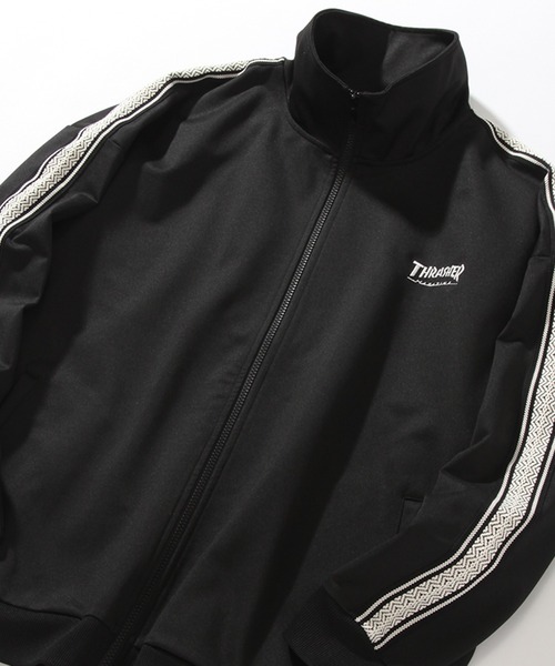 THRASHER（スラッシャー）の「【THRASHER/スラッシャー】ワンポイント ライントラックブルゾン（セットアップ対応）（ブルゾン・メンズ・グリーン/オフホワイト/ブラック/ベージュ・XL/M/L）」の7枚目の写真