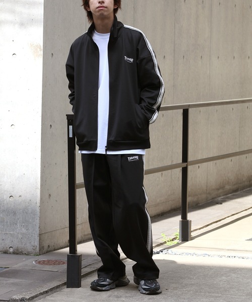 THRASHER（スラッシャー）の「【THRASHER/スラッシャー】ワンポイント ライントラックブルゾン（セットアップ対応）（ブルゾン・メンズ・グリーン/オフホワイト/ブラック/ベージュ・XL/M/L）」の8枚目の写真