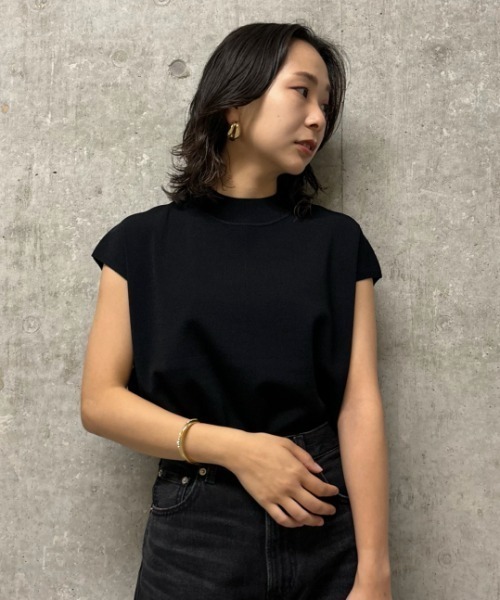 ミラオーウェン完売ハイネックブラウジングニットプルオーバー　BLACK 1 ミラ オーウェン Mila Owen ハイネックブラウジングニットプル
