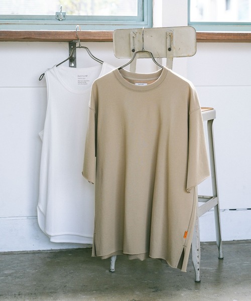 BAYFLOW（ベイフロー）の「[セットでお得!] レイヤード5分袖Tシャツ（Tシャツ/カットソー・メンズ・ベージュ/ブラック/カーキ/オフホワイト・SMALL/MEDIUM/LARGE）」の3枚目の写真