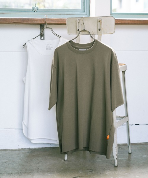 BAYFLOW（ベイフロー）の「[セットでお得!] レイヤード5分袖Tシャツ（Tシャツ/カットソー・メンズ・ベージュ/ブラック/カーキ/オフホワイト・SMALL/MEDIUM/LARGE）」の4枚目の写真