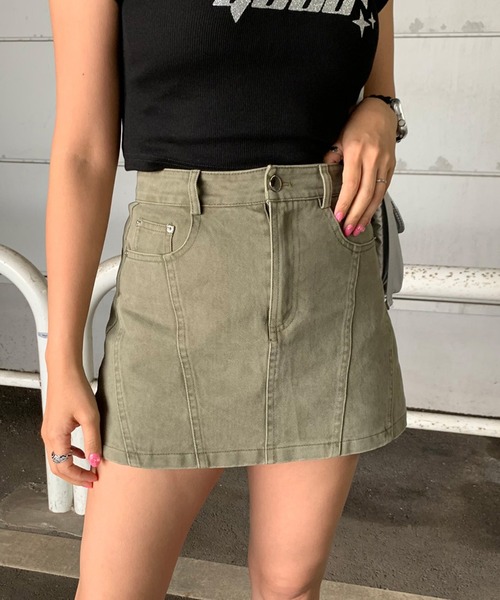 non-hedge（ノンヘッジ）の「ツイル切替ミニスカートパンツ