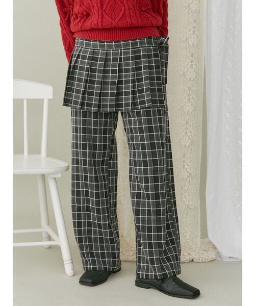 merry jenny（メリージェニー）の「checkプリーツスカパン（スラックス・レディース・グリーン/ブラック/ピンク・FREE）」の7枚目の写真