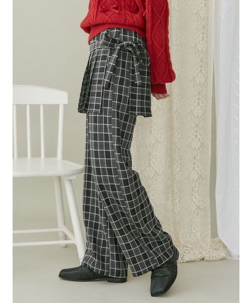 merry jenny（メリージェニー）の「checkプリーツスカパン（スラックス・レディース・グリーン/ブラック/ピンク・FREE）」の8枚目の写真