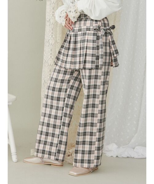 merry jenny（メリージェニー）の「checkプリーツスカパン（スラックス・レディース・グリーン/ブラック/ピンク・FREE）」の13枚目の写真