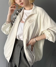 最新大人カジュアル。ワンポイントロゴ入りラグラン配色メッシュジップブルゾン