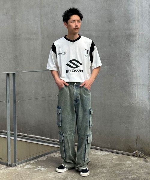 CIAOPANIC（チャオパニック）の「【ユニセックス】ヴィンテージライクフォースカーゴワイドデニムパンツ（デニムパンツ・レディース・ブルー/ブラック/グリーン・MEDIUM/LARGE）」の19枚目の写真