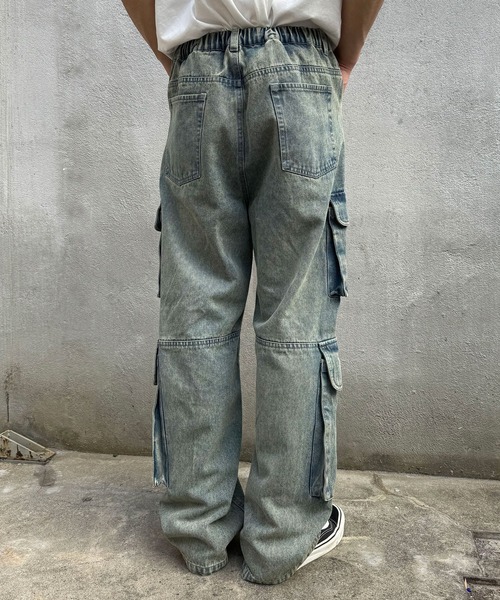 CIAOPANIC（チャオパニック）の「【ユニセックス】ヴィンテージライクフォースカーゴワイドデニムパンツ（デニムパンツ・レディース・ブルー/ブラック/グリーン・MEDIUM/LARGE）」の17枚目の写真