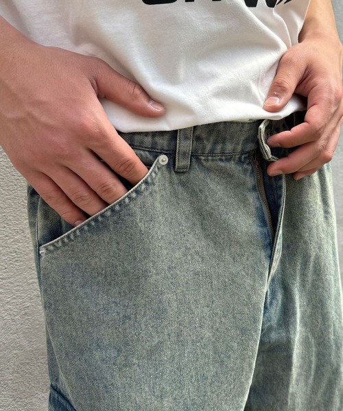 CIAOPANIC（チャオパニック）の「【ユニセックス】ヴィンテージライクフォースカーゴワイドデニムパンツ（デニムパンツ・レディース・ブルー/ブラック/グリーン・MEDIUM/LARGE）」の9枚目の写真