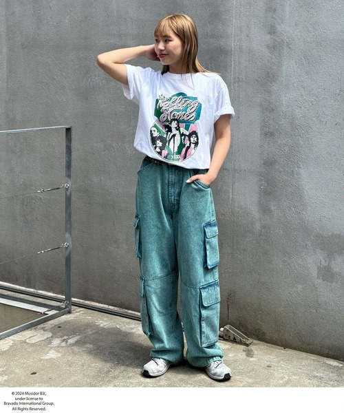 CIAOPANIC（チャオパニック）の「【ユニセックス】ヴィンテージライクフォースカーゴワイドデニムパンツ（デニムパンツ・レディース・ブルー/ブラック/グリーン・MEDIUM/LARGE）」の5枚目の写真