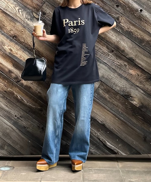 mi via loca(ミヴィアロカ)の「FRUIT OF THE LOOM ParisロゴTシャツ 【MVL027 ※2A】(Tシャツ/カットソー・レディース・ブラック/ナチュラル/オフホワイト・LARGE)」の16枚目の写真