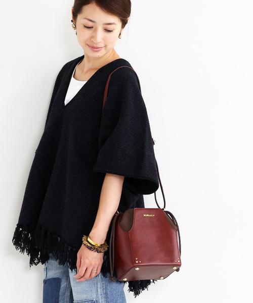 BEAUTY&YOUTH UNITED ARROWS(ビューティーアンドユースユナイテッドアローズ)の「【別注】BY∵ KIRALY コンビドローストリングショルダー◆(ショルダーバッグ・レディース・ブラック/ワイン・フリ-)」の2枚目の写真