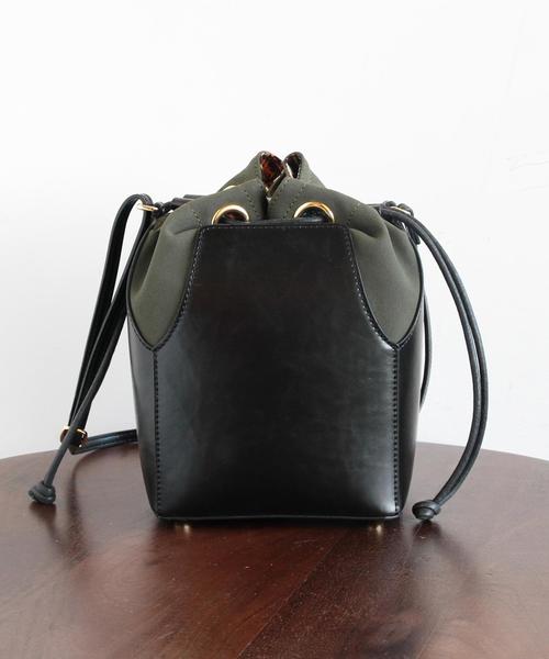 BEAUTY&YOUTH UNITED ARROWS(ビューティーアンドユースユナイテッドアローズ)の「【別注】BY∵ KIRALY コンビドローストリングショルダー◆(ショルダーバッグ・レディース・ブラック/ワイン・フリ-)」の12枚目の写真