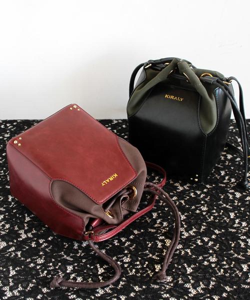 BEAUTY&YOUTH UNITED ARROWS(ビューティーアンドユースユナイテッドアローズ)の「【別注】BY∵ KIRALY コンビドローストリングショルダー◆(ショルダーバッグ・レディース・ブラック/ワイン・フリ-)」の8枚目の写真