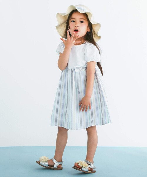 SLAP SLIP（スラップスリップ）の「フレアプリムリボン付き帽子(48~54cm)（ハット・キッズ・ホワイト/ベージュ・50cm/48cm/52cm/54cm）」の15枚目の写真