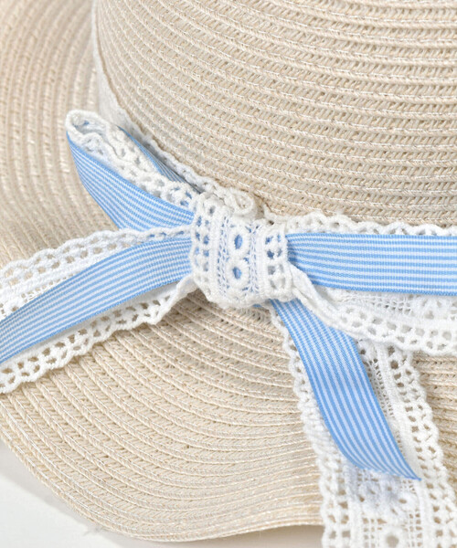 SLAP SLIP（スラップスリップ）の「フレアプリムリボン付き帽子(48~54cm)（ハット・キッズ・ホワイト/ベージュ・50cm/48cm/52cm/54cm）」の10枚目の写真
