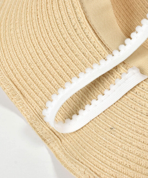 SLAP SLIP（スラップスリップ）の「フレアプリムリボン付き帽子(48~54cm)（ハット・キッズ・ホワイト/ベージュ・50cm/48cm/52cm/54cm）」の3枚目の写真