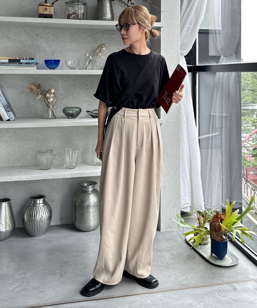 セール】【セットアップ可】コンフォートツイードツータックカーブ