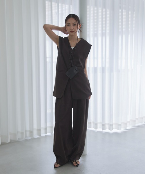 新品タグ付き⭐️2025FW⭐️セットアップ　パンツ⭐️ ブラック　M 完売品 セール】【セットアップ可】コンフォートツイードツータックカーブ