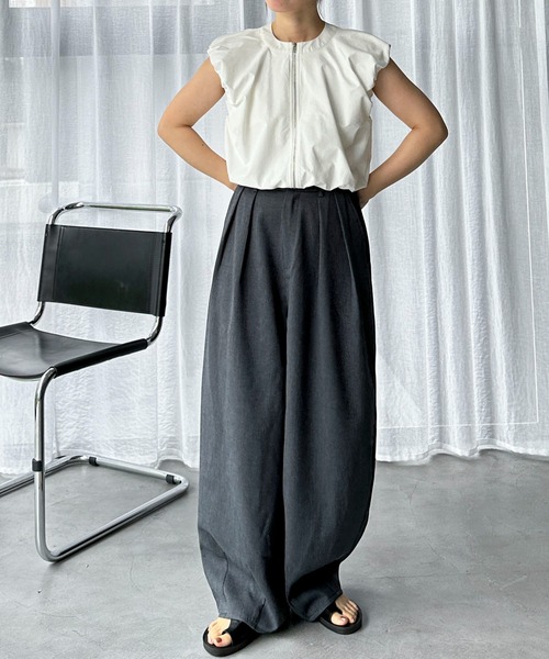 feepur（フェピュール）の「【セットアップ可】コンフォートツイードツータックカーブスラックス（スラックス・レディース・グレー/ベージュ/アイボリー/ブラウン・MEDIUM/SMALL）」の19枚目の写真