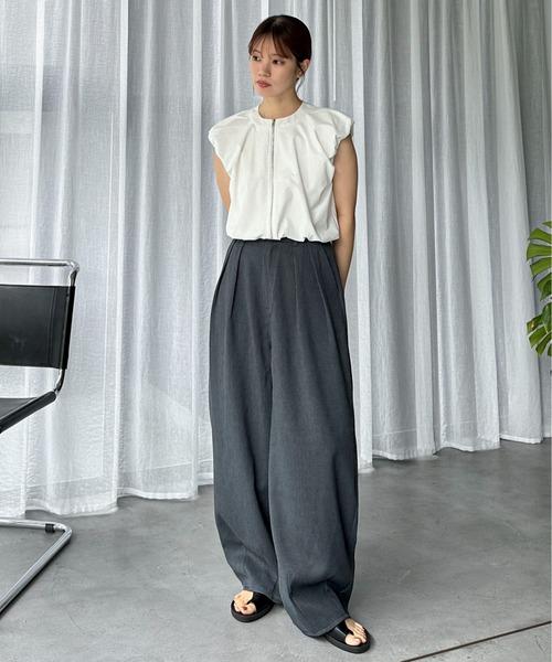 feepur（フェピュール）の「【セットアップ可】コンフォートツイードツータックカーブスラックス（スラックス・レディース・グレー/ベージュ/アイボリー/ブラウン・MEDIUM/SMALL）」の20枚目の写真