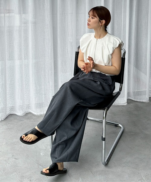 feepur（フェピュール）の「【セットアップ可】コンフォートツイードツータックカーブスラックス（スラックス・レディース・グレー/ベージュ/アイボリー/ブラウン・MEDIUM/SMALL）」の21枚目の写真