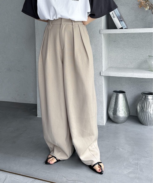 feepur（フェピュール）の「【セットアップ可】コンフォートツイードツータックカーブスラックス（スラックス・レディース・グレー/ベージュ/アイボリー/ブラウン・MEDIUM/SMALL）」の11枚目の写真