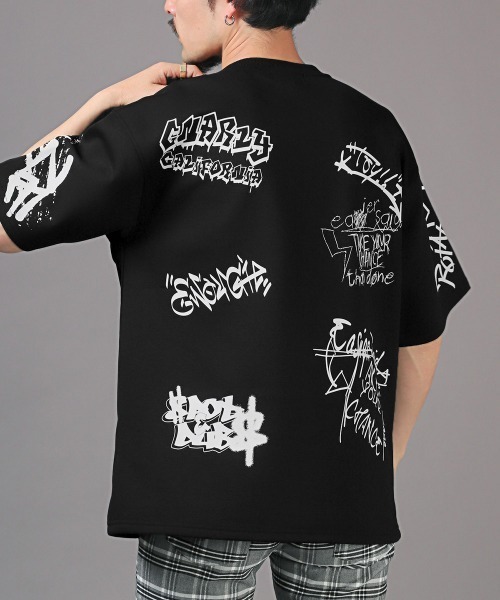 総柄タギング半袖Tシャツ（Tシャツ/カットソー）｜LUXSTYLE